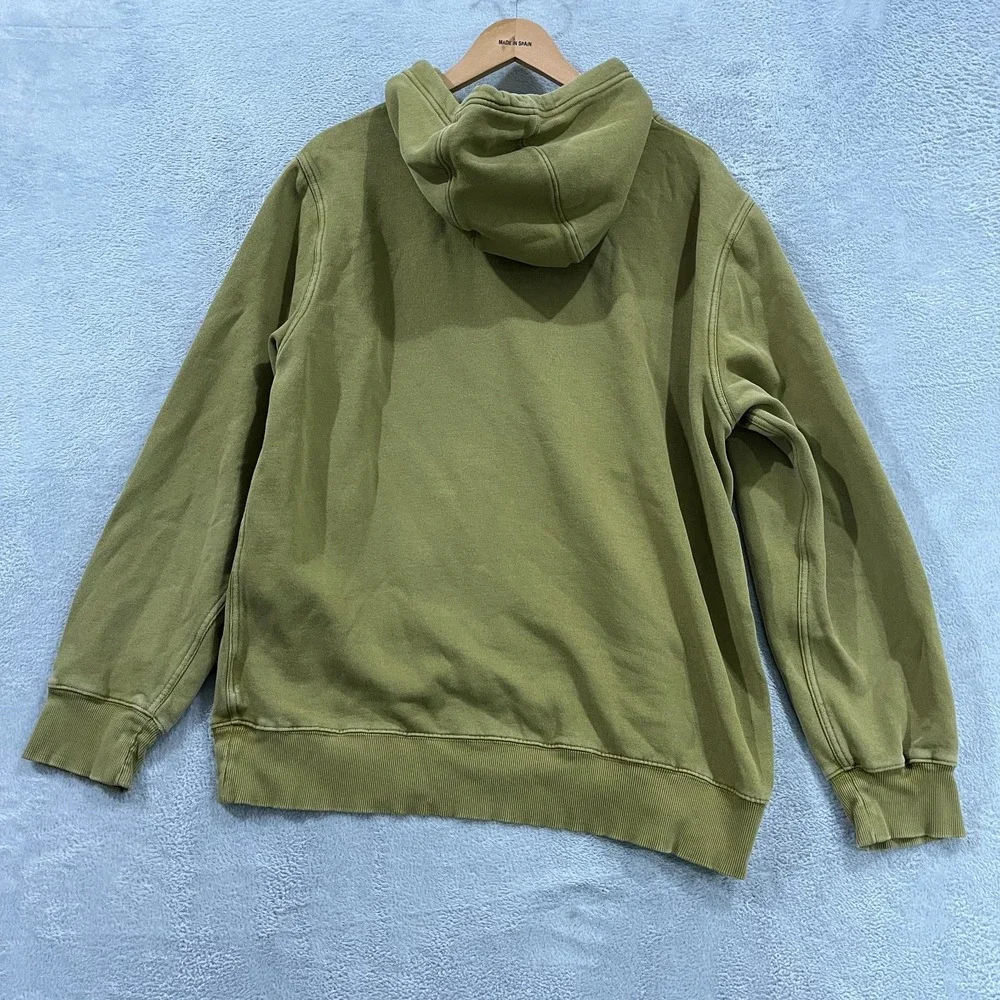 The North Face Hoodie Mens‎ XL Olive Green Garment Dye Pullover Textured Logo